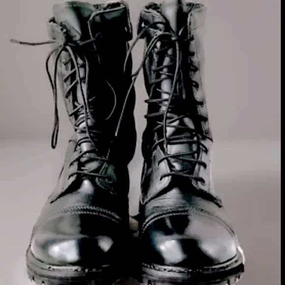 Rocky 2095 Paraboot Side Zip Lace Up Cap Toe Black Leather Work Boot Mens 10M - Picture 2 of 10